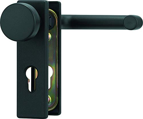 Beschlag für Feuerschutztüren Farbe Tiefschwarz matt Hoppe ABUS BKS (Wechsel-Garnitur eckig)