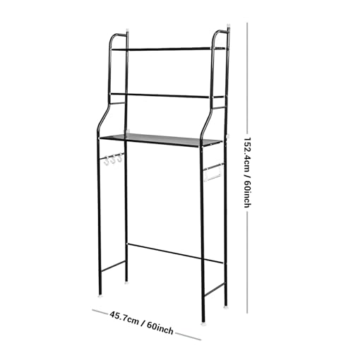 Image of TIED RIBBONS 3 Tier Over The Toilet Shelf Toilet Rack for Bathroom (Metal, 152.4cm x 45.7cm) - Storage Shelf Toilet Rack for Stand Storage Organizer Shelving Free Standing Restroom Space Saver