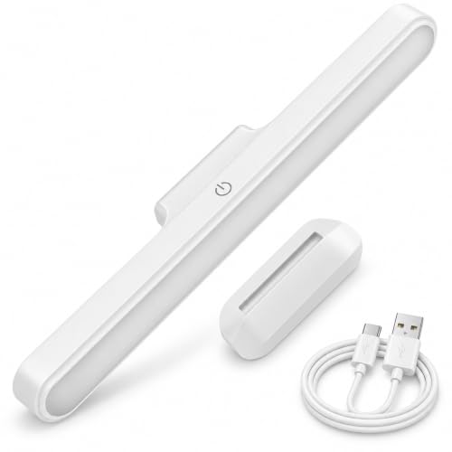 HOUSETIC 30 cm Magnetic Rechargeable LED Light with Touch Control, Dimmable Under Cabinet Lamp with Multiple Light Modes for Wardrobe, Makeup, Kitchen and Vehicle Interior Use