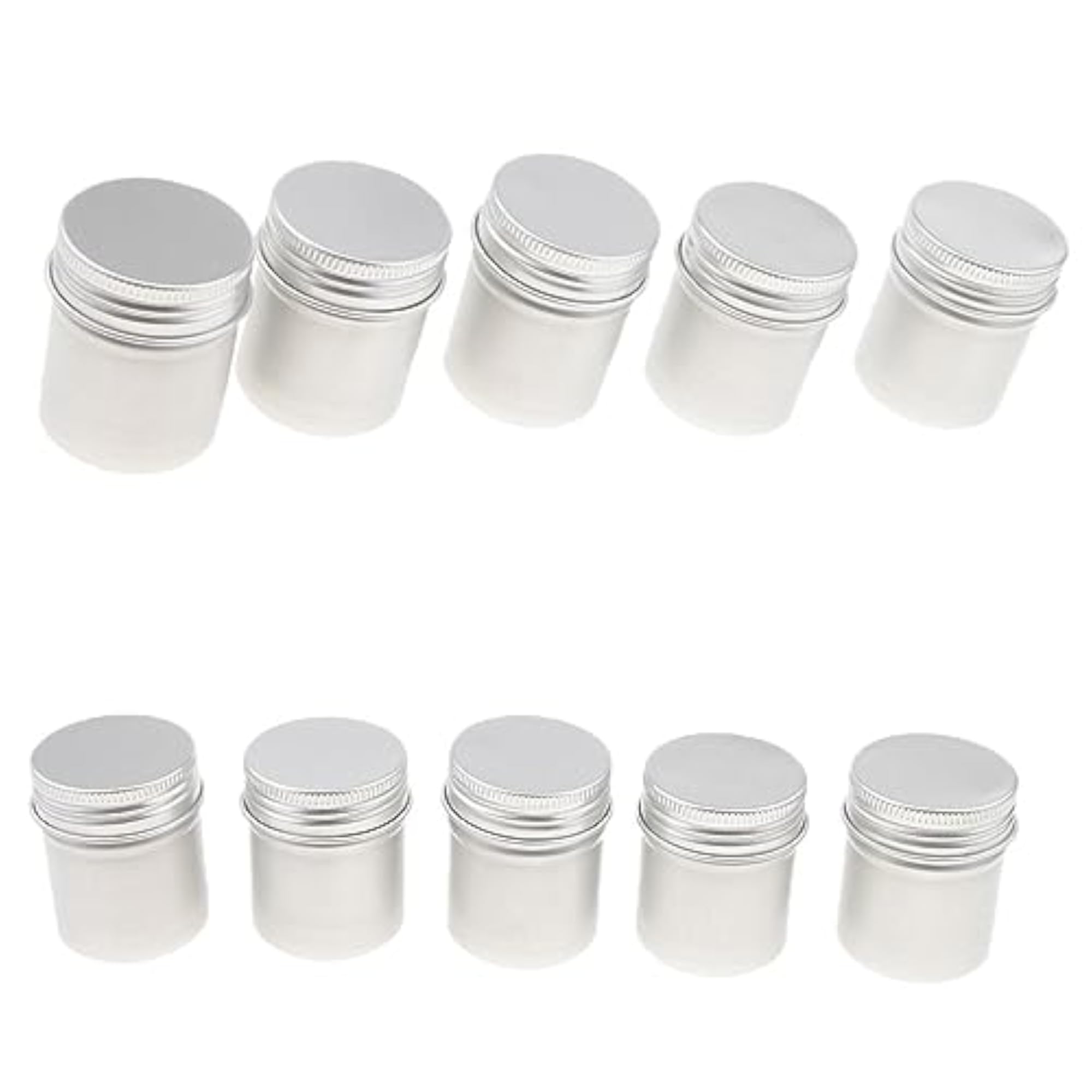 10x50ML PCS Aluminum Cans Pots Screw Lids Cream Jar Container