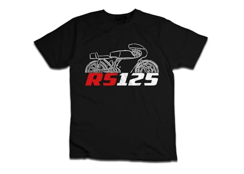 playera Biker para ventiladores MP F60 Wiesel y M-Star 250SC y RS125, 100% algodón, ajuste clásico, diseño inspirado en motocicletas, Negro - Rs125 1969-1976, 3XL