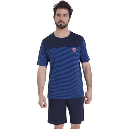 SET PYJAMA: Questo pigiama corto è un set di 2 pezzi, tra cui una maglietta a maniche corte a righe col O, e pantaloncini a tinta unita. Il piccolo trasferimento sul petto gli conferisce un aspetto minimalista ed elegante.