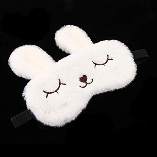Image of Jenna Eye Mask for Sleeping with Adjustable Strap Super Soft Sleeping Mask Blind Fold for Comfortable Sleep Travelling Sleep Mask Pad for Girls Sleeping (Bunny-White-Gel)
