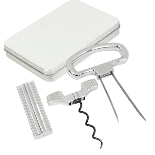 Vino abierto | Corcho sacacorchos con tapa | 12 x 8 x 1 cm Liga de zinc fácil de usar, resistente ideal para el hogar, picnics y camping