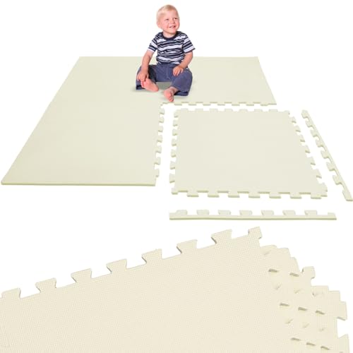 LittleTom 4 Pièces Tapis de Sol pour Enfants - 50x50 cm Dalles en Mousse EVA - Surface de Jeu Douce pour Bambins et Jeunes Enfants - Carrés Puzzle...