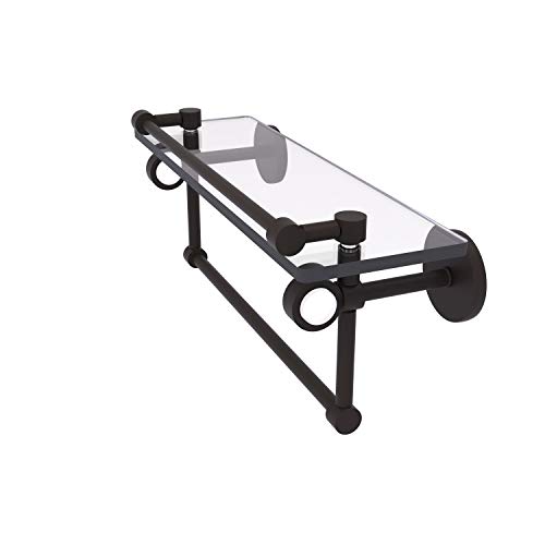 Allied Precision Industries Clearview Collection 40 cm szklana półka z drążkiem galerii i wieszakiem na ręczniki - brąz wcierany olejem