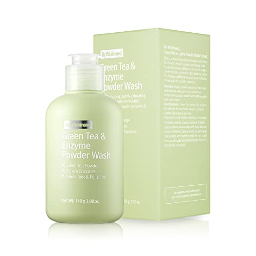 [BY WISHTREND] Green Tea & Enzyme Powder Wash, Low PH, scrub cleanser, antioxidation & purification (3.88 Ounce (Pack of 1))
