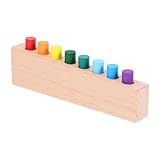WEKAMOS Montessori Holzspielzeug Jährige Bunte Zylinderblöcke Puzzle Motorisches Lernspielzeug zur Hand Auge koordination und Konzentration Nachhaltiges Stapelspielzeug für Kleinkinder