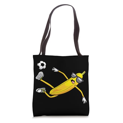 Banana Playing Soccer Fruit Soccer Player Tote Bag