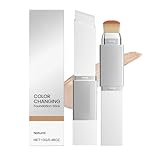Cover Cream Stick V - Korean Color Changing Foundation & Concealer Stick with Detachable Brush, Buildable Coverage Makeup for Flawless Look, for All Skin Types (Natural)