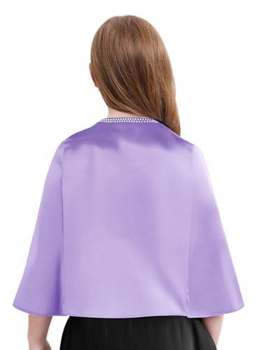 Jelory Kids Flower Girl Bolero Shrug Princess Cape Shiny Rhinestones Wedding Bridesmaid Open Front Cardigan Coat2
