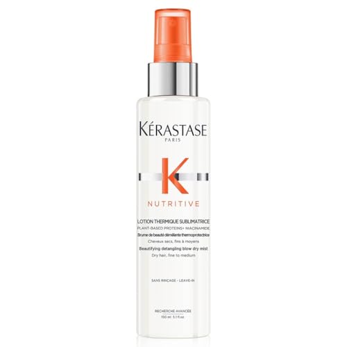 KÉRASTASE Nutritive - Lotion Thermique Sublimatrice - Spray Thermoprotecteur & Démêlant - Niacinamide, Protéines Végétales & Lipides Nourrissants - Cheveux Secs à Très Secs, Fins à Moyens - 150 ml