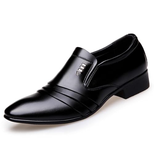 Dress Shoes for Men Men's PU Leather Business Dress Loafers Breathable Pointy Oxford Formal Wedding Shoes