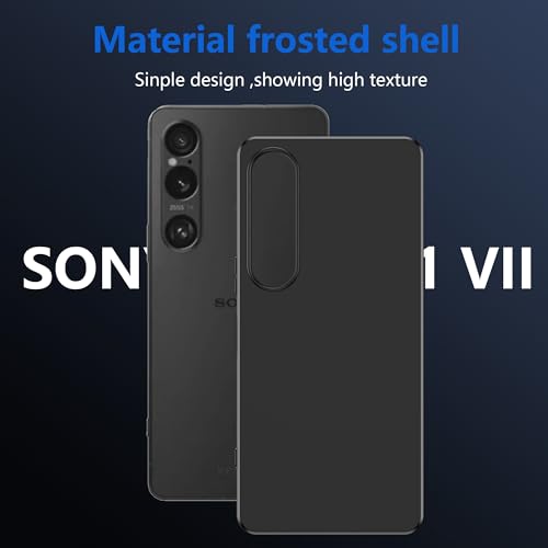 Suttkue for Sony Xperia 1 VII Case,high qualit,Scratch Resistant,Anti-Skid-TPU Rubber Soft Skin Silicone Protective Case Cover-Black