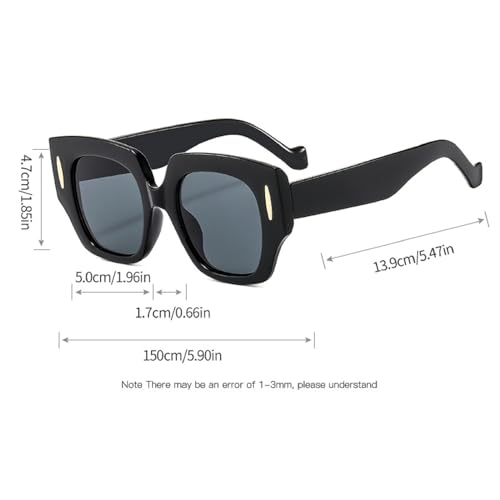 Fashion Oversized Women Square Sunglasses Vintage Leopard Brown Shades UV400 Trendy Men Black Sun Glasses N454
