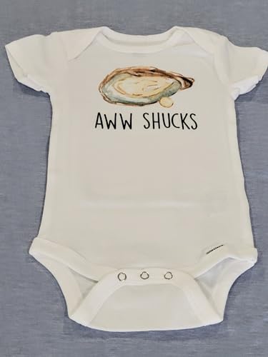 Oyster Baby Bodysuit, Cute Infant Outfit, Unisex Cotton Baby Clothes, 0-3M Short Sleeve Newborn Bodysuit for Boys & Girls, 0-3 Months4