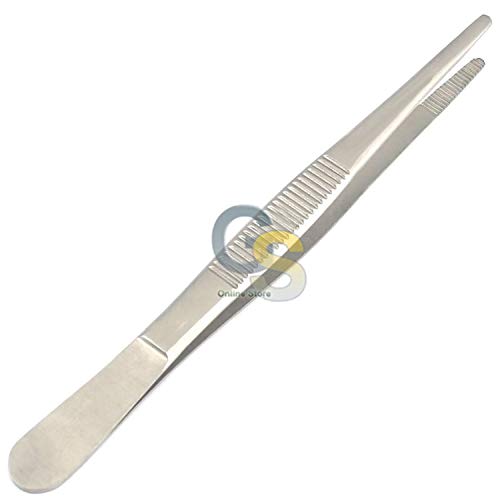 G.S Thumb Dressing Forceps 4.5" Serrated Jaws Stainless Steel AUTOCLAVABLE Satin Finish Veterinary LAB Instruments
