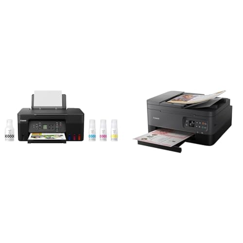 Image of Canon MegaTank G3270 All-in-One Wireless Inkjet Printer. for Home Use, Print, Scan and Copy, Black & PIXMA TR7020a All-in-One Wireless Color Inkjet Printer, with Duplex Printing