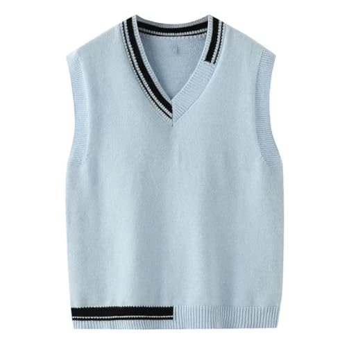 Men’S Casual Lightweight V-Neck Sweater Vest Loose Fit Sleeveless Knit Pullover4