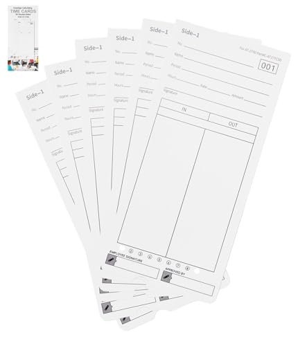 300 Pack AT-2700 Employee Time Cards Compatible with Allied Time USA AT-2700 Time Clock, 6 Packs of 50 Numbered Double-Sided Punch Cards for Attendance and Payroll Tracking