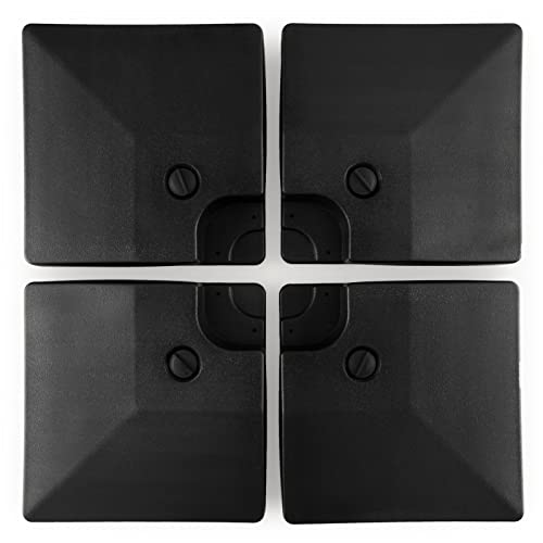 Tangkula 4-Piece 20L Cantilever Offset Patio Umbrella Base, 284 Lbs Heavy-Duty Water & Sand Filled Umbrella Stand, Square Weighted Plate Set with Easy-Fill Spouts, Black