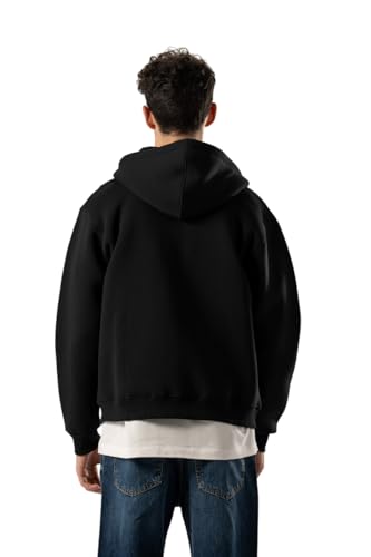 سويت شيرت بيسيك بغطاء للرأس وسوستة للرجال من ايه تي كيه، لون اسود، مقاس L