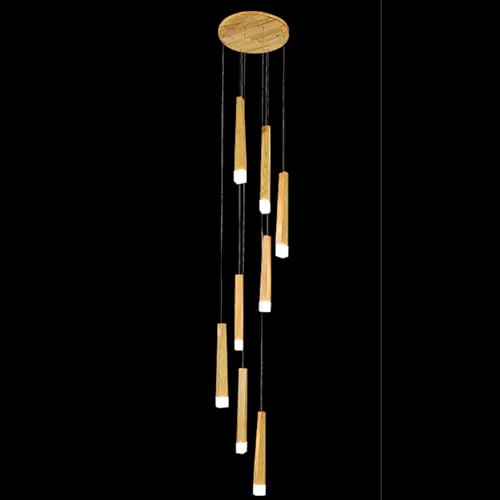 PCXEHUYP Lámpara de araña Moderna y Creativa, Estilo Minimalista LED, Ideal para escaleras largas, Edificios dúplex, restaurantes, Bares y mesitas de Noche. Lámpara Colgante pequeña con 8 c