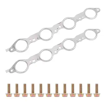 VKVXCLON Exhaust Manifold Header Gasket Kit with Bolts (MLS)
