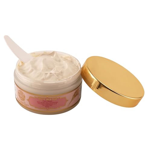 Image of RYLLZ ESSENTIALS Rice Water Face Mask | with Kaolin Clay, 5% Niacinamide, 2% Salicylic Acid, 2% Hyaluronic Acid, Ceramide & Aloe Vera Gel | For Glowing Skin, Dark Spots, Oil Control, Open Pores, Uneven & Dull Skin | For All Skin Types | Korean Skincare | 50Gm