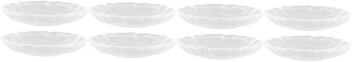 Garneck 8pcs Cup Coasters Glass Teacup Coasters Saucers for Cups Home Table Mat