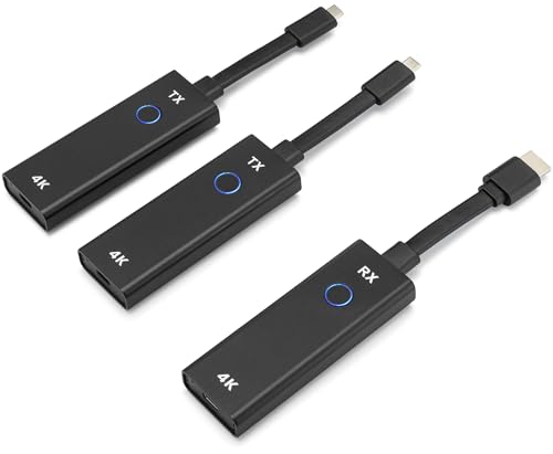 ClearClick Present+Share (4K USB-C Edition) - Wireless Presentation & Video Broadcasting System for Laptops & Smartphones (Two 4K USB-C Transmitters One 4K HDMI Receiver)