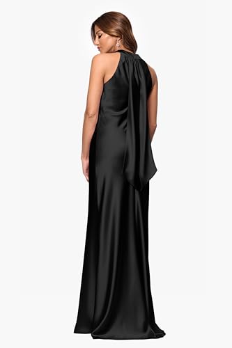 Image of Xscape Women's Xscape Women's Scuba Crepe Embellished Long Sleeve Drop Shoulder Floor Length Dress
