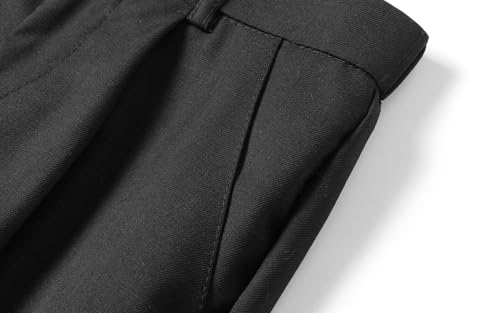 Image of Boys Dress Pants Solid Adjustable Waist Straight Slim Fit Flat Front Uniform Pants 5T-16Y
