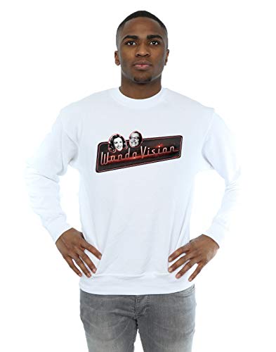 Marvel Men's WandaVision Smiles Sweatshirt White Medium