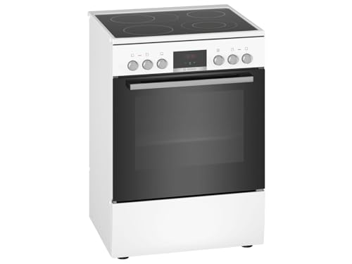 Bosch HKR39C220 Série 4 Cuisinière électrique, 60 cm de large, EcoClean Direct, aide au nettoyage, cuisson à air chaud 3D sur 3 niveaux, contrôle...