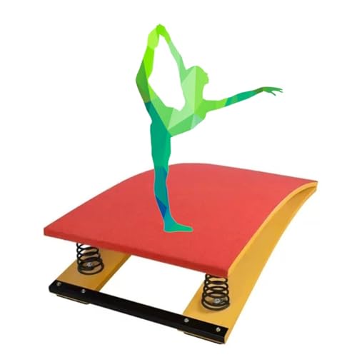 Mini trampolín de gimnasia portátil con 2 muelles - Bóveda curvada para el hogar y la escuela, ideal para entrenamiento de gimnasia, dimensiones 50 x 80 x 20 cm
