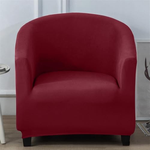 Hearda Housse Fauteuil 1 Place Imperméable à l'Eau, Classique Extensible Couverture de Fauteuil, Protecteur de Tub Chair (Rouge)