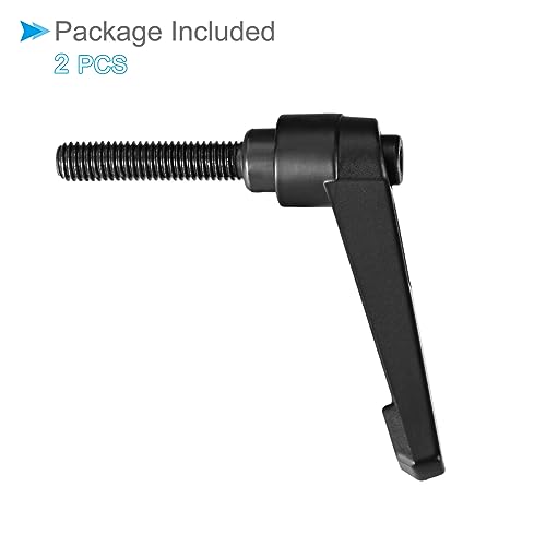 Image of Clamping Lever Handles, M8 x 40mm Male Thread, Adjustable Quick Release Locking Rotating Bolt Knobs Black - (Applications: for Lathe Machinery), 2-Pieces