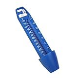 POPETPOP Schwimmendes Poolthermometer aus Kunststoff mit Blauem Design und Seil zur Genauen Messung der Wassertemperatur im Schwimmbecken und Spa