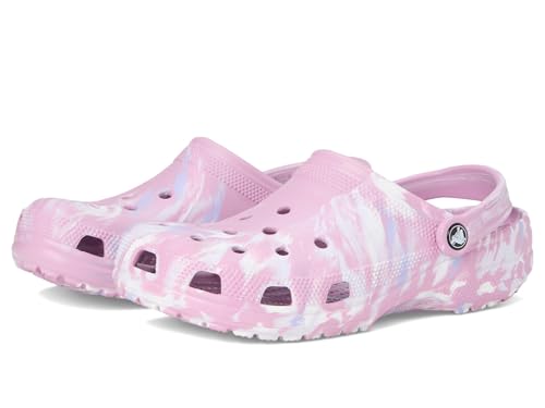 Crocs Unisex Classic Marbled Tie-Dye Clog, Hydrangea/Multi, Womens 7, Mens 5, Medium