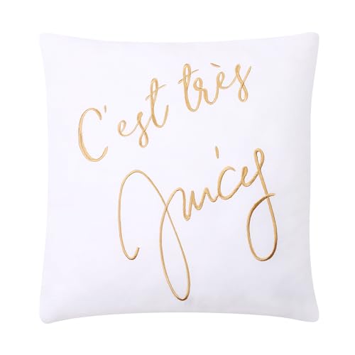 Juicy Couture Cabana Stripe Reversible Bedding Set - Queen/Full Size - Black and Hot Pink Stripe Print – 6 Piece Set – Includes 1 90" x 90" Comforter, 3 Decorative Pillows, 2 Shams