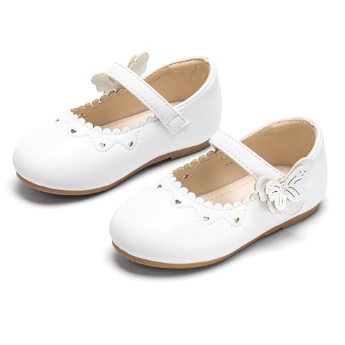 Image of PHIRAMIN Toddler Flower Girl Glitter Dress Shoes Little Girl Ballet Flats Bow Wedding Party