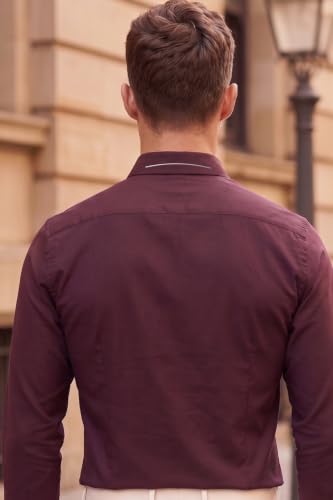 Image of Louis Philippe Men's Slim Fit Bamboo Blend Sustainable Stretch Young Formal Shirt