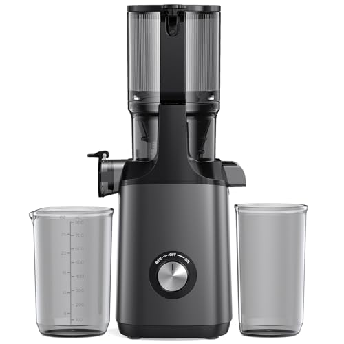 Cold Press Juicer, JoyBear Slow Masticating Machines with 4.3' Extra Large Feed Chute Fit Whole Fruits Vegetables Easy Clean Self Feeding Effortless for Batch Juicing, High Juice Yield, BPA Free 200W