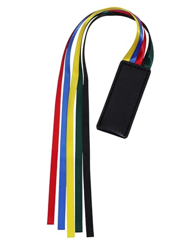 PPhtony Bible Ribbon Bookmark Artificial Leather Multiple Page Marker with 5 Color Ribbons for Book Lover Reader Teacher Student Christmas Gift (Black)