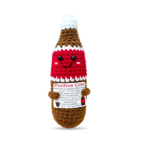 Zelaxeyi Mini Cute Soda Doll Emotional Support Gift for Women Positive Handmade Crochet Soda Doll Inspirational Gift for Family and Friends Cute Desktop Decor