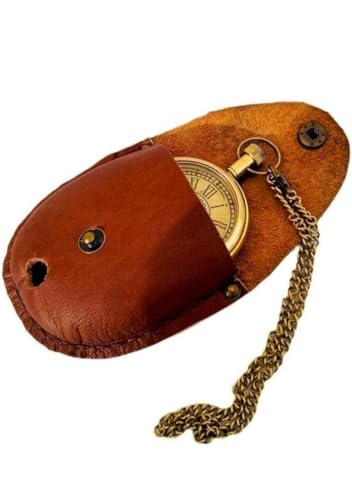 Vintage-Antique-Vintage-Brass-Pocket-Watch-Nautical-Handmade-Replica-Marine-Anchor-Pocket-Watch-with-Leather-Case-Collectible-Gift