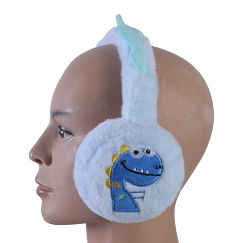 Dinosaur Plush Earmuffs Cartoon Pattern Ear Warmers Warm Winter Ear Protecting for Cold Weather4