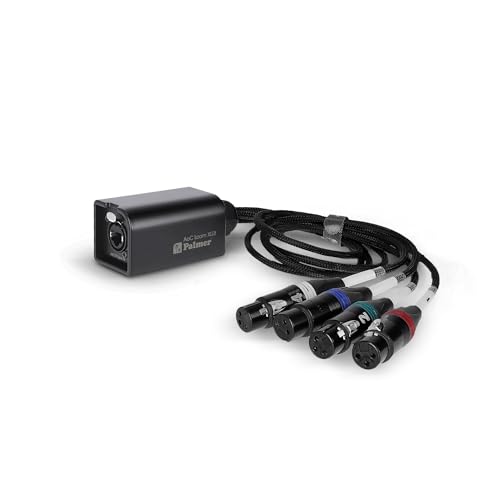 Palmer AoC Loom XLRf Audio over Cat multicore adapter cable from etherCON to 4 x XLR female, black, 50 cm