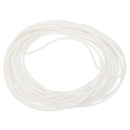 uxcell Silicone Foam Seal Strip, 2.2mm(0.09") Dia 5.5 Meters(18.04 Ft) Long Sponge Rubber Weather Seal Strip Round Rubber Cord Solid for DIY Warehouse, Pads, Foam Tubing, Crafts - White